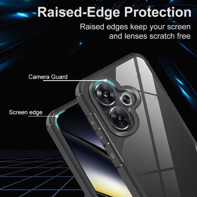 For Redmi Turbo 3 5G Acrylic+TPU Transparent Shockproof Phone Case - Black