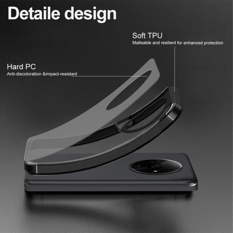 For Redmi A3 4G Acrylic+TPU Transparent Shockproof Phone Case - Black
