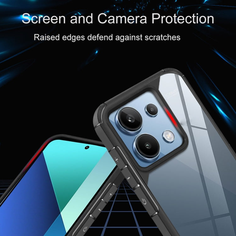 For Redmi 12C / Xiaomi Poco C55 Acrylic+TPU Transparent Shockproof Phone Case - Black