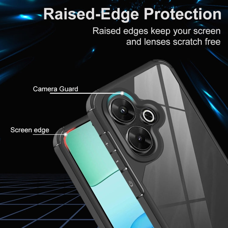 For Redmi 13C 5G Acrylic+TPU Transparent Shockproof Phone Case - Black