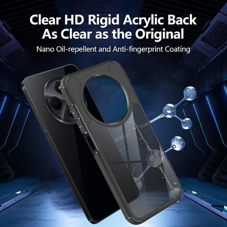 For Redmi 14C 4G Acrylic+TPU Transparent Shockproof Phone Case - Black