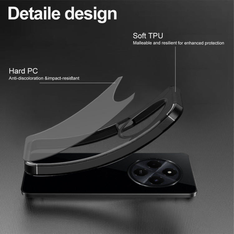 For Redmi 14C 4G Acrylic+TPU Transparent Shockproof Phone Case - Black