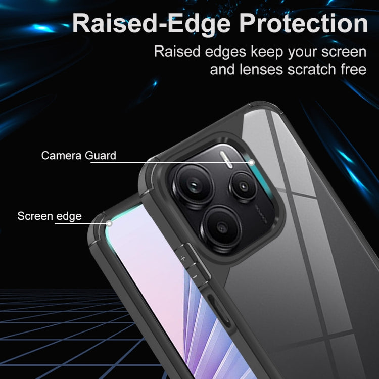 For Redmi Note 14 5G Acrylic+TPU Transparent Shockproof Phone Case - Black