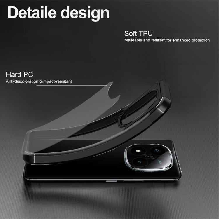 For Redmi Note 14 Pro 5G Acrylic+TPU Transparent Shockproof Phone Case - Black
