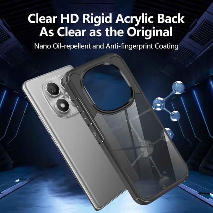 For Redmi Note 14 Pro 4G Acrylic+TPU Transparent Shockproof Phone Case - Black