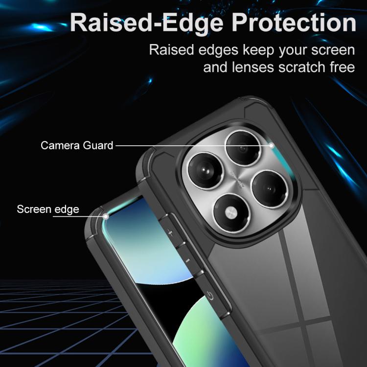 For Redmi Note 14 Pro 4G Acrylic+TPU Transparent Shockproof Phone Case - Black