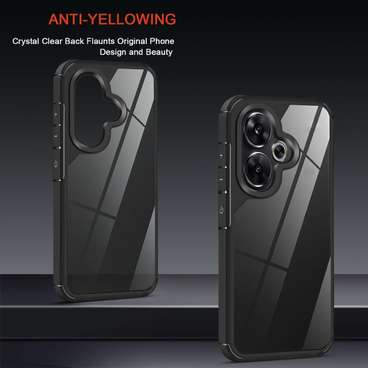 For Xiaomi Poco F6 Acrylic+TPU Transparent Shockproof Phone Case - Black