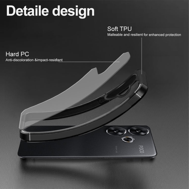 For Xiaomi Poco F6 Acrylic+TPU Transparent Shockproof Phone Case - Black