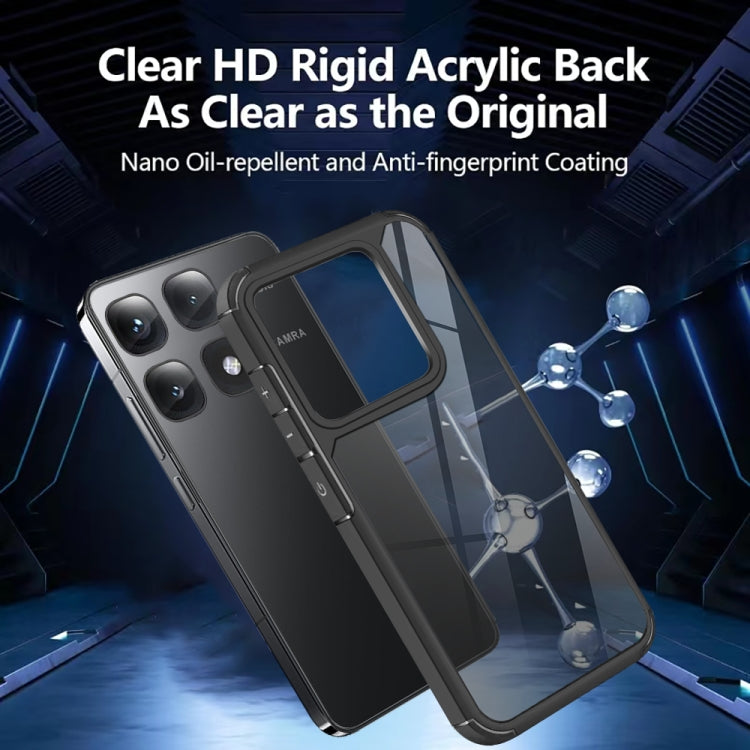 For Xiaomi 14T Pro Acrylic+TPU Transparent Shockproof Phone Case - Black