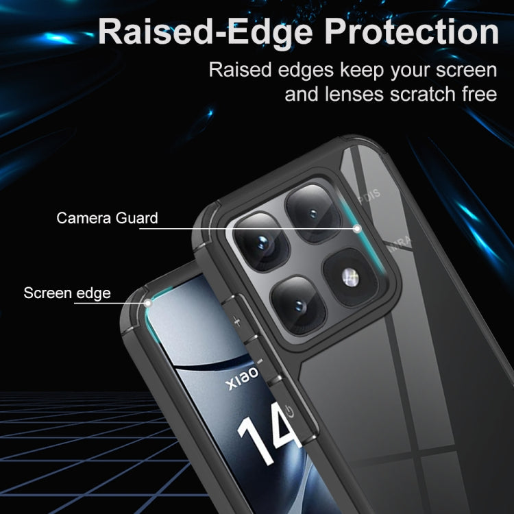 For Xiaomi 14T Pro Acrylic+TPU Transparent Shockproof Phone Case - Black