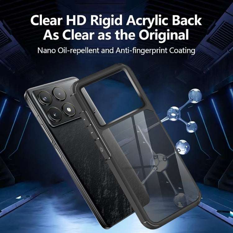 For Xiaomi Poco F6 Pro 5G Acrylic+TPU Transparent Shockproof Phone Case - Black