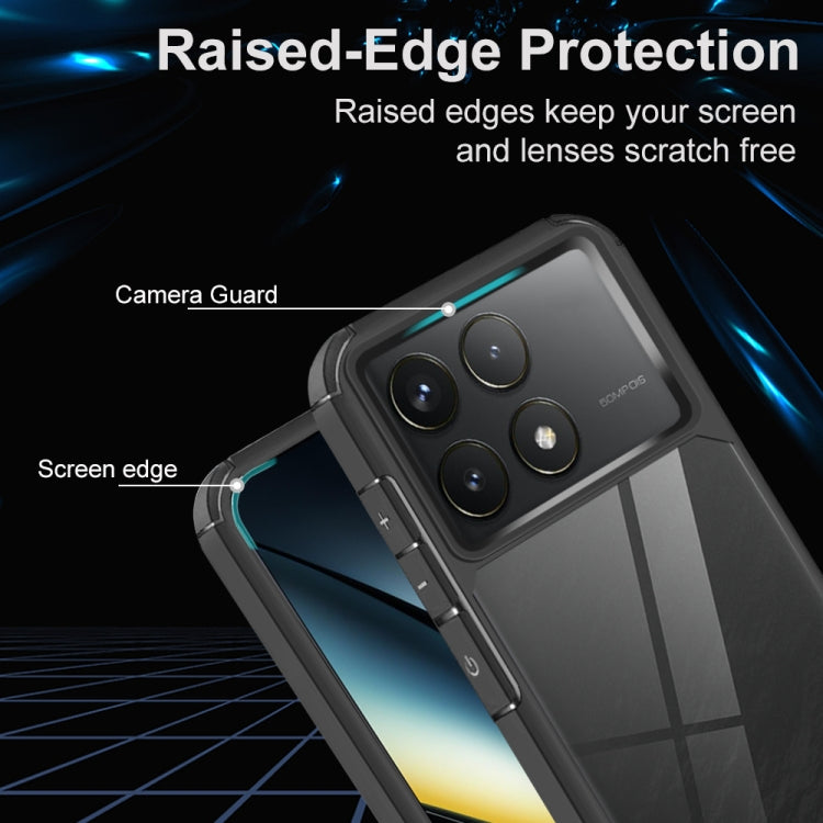 For Xiaomi Poco F6 Pro 5G Acrylic+TPU Transparent Shockproof Phone Case - Black