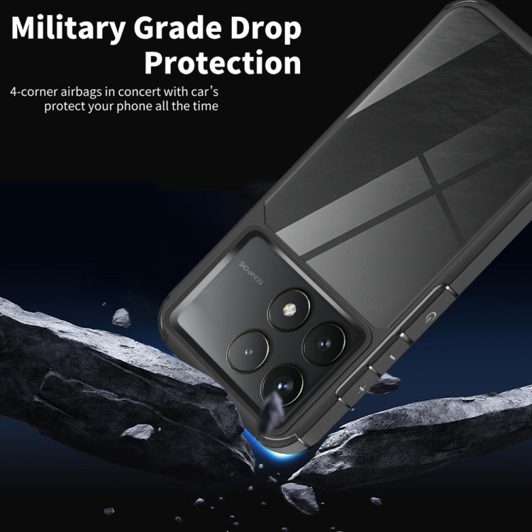 For Xiaomi Poco F6 Pro 5G Acrylic+TPU Transparent Shockproof Phone Case - Black