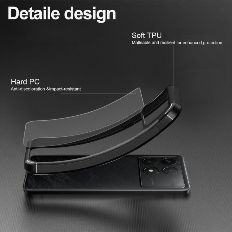For Xiaomi Poco F6 Pro 5G Acrylic+TPU Transparent Shockproof Phone Case - Black