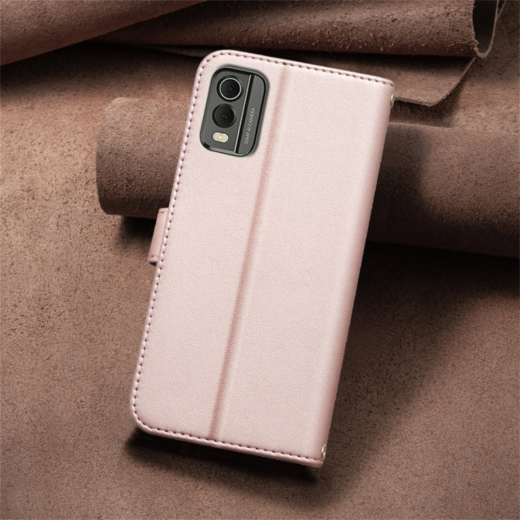 For Nokia C32 Square Texture Leather Phone Case