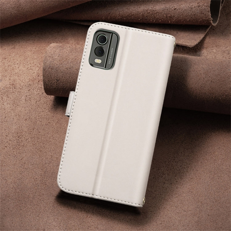 For Nokia C32 Square Texture Leather Phone Case