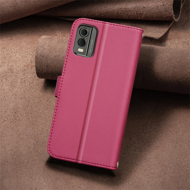 For Nokia C32 Square Texture Leather Phone Case