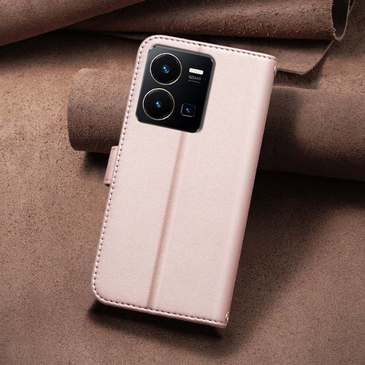 For vivo Y35 4G / Y22s Square Texture Leather Phone Case