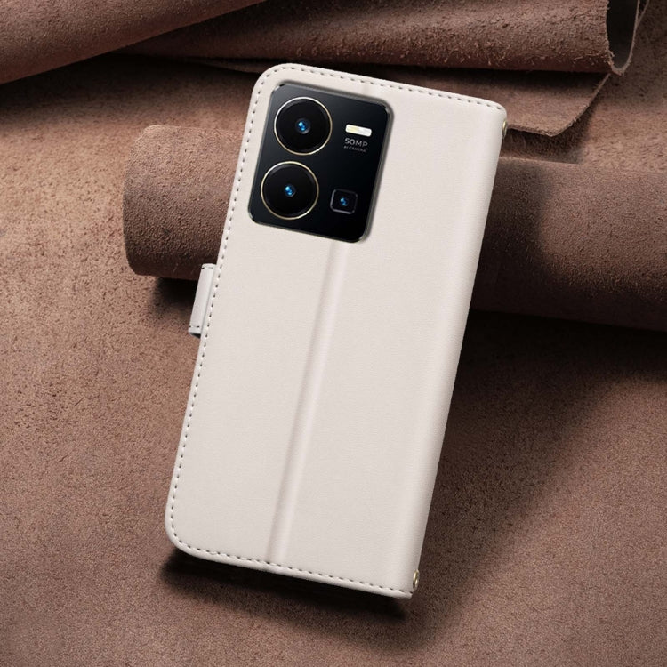 For vivo Y35 4G / Y22s Square Texture Leather Phone Case