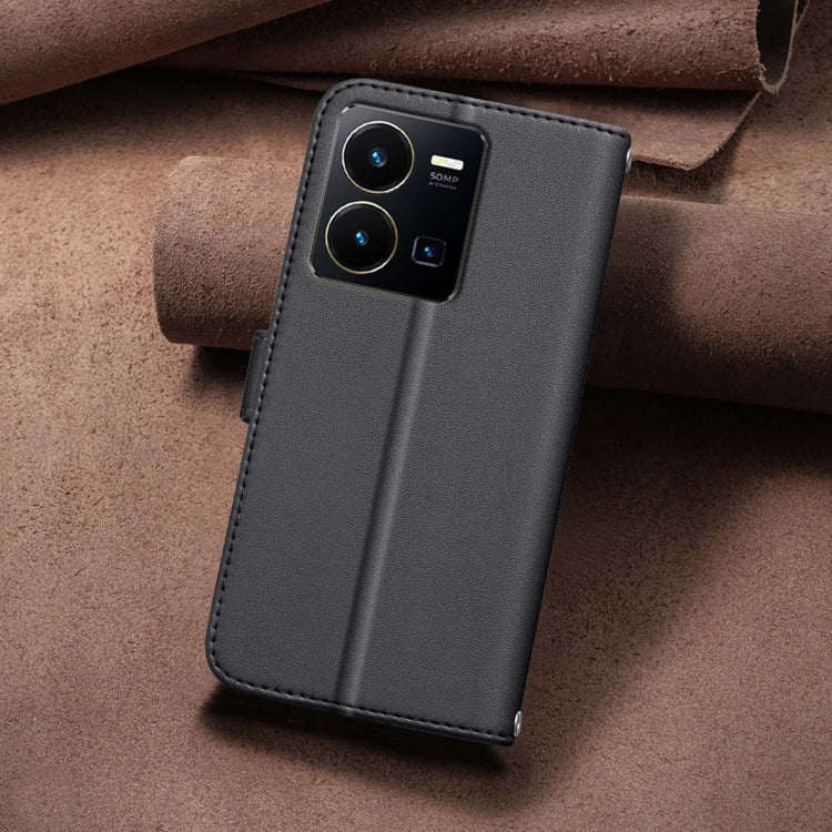 For vivo Y35 4G / Y22s Square Texture Leather Phone Case