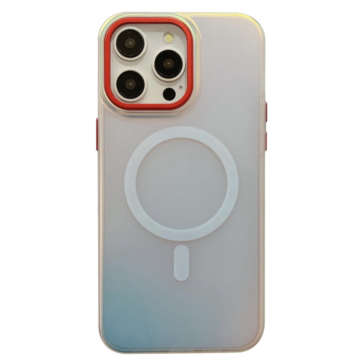 For iPhone 15 Pro Laser Metal Lens Protection Frame MagSafe Phone Case