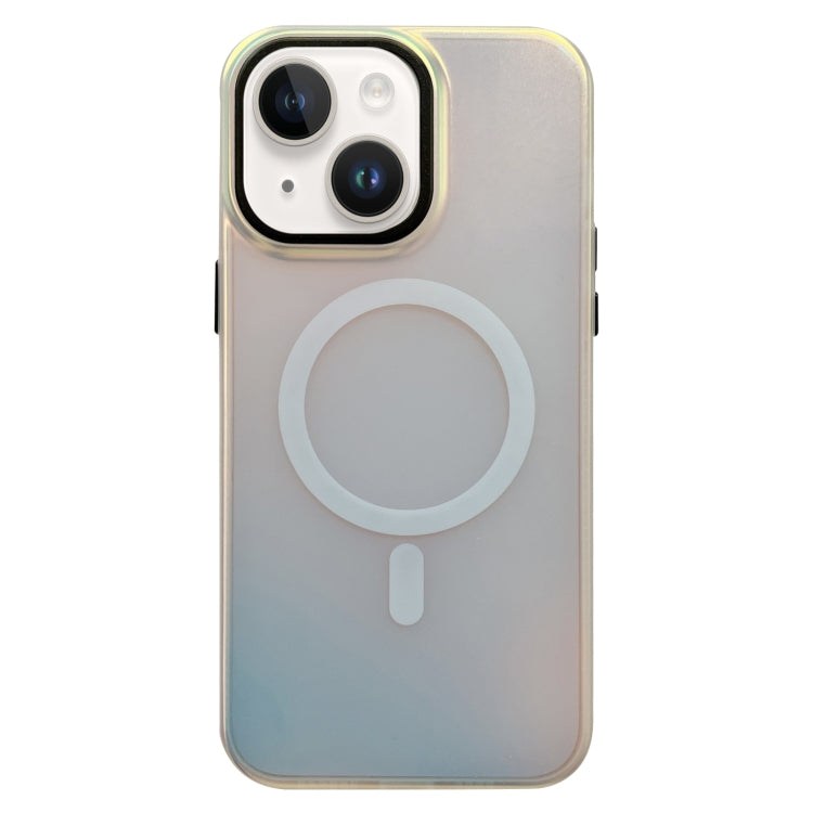 For iPhone 15 Laser Metal Lens Protection Frame MagSafe Phone Case