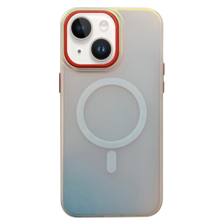 For iPhone 13 Laser Metal Lens Protection Frame MagSafe Phone Case