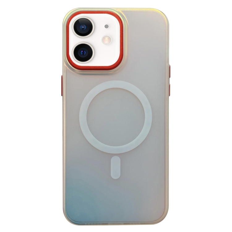 For iPhone 12 Laser Metal Lens Protection Frame MagSafe Phone Case