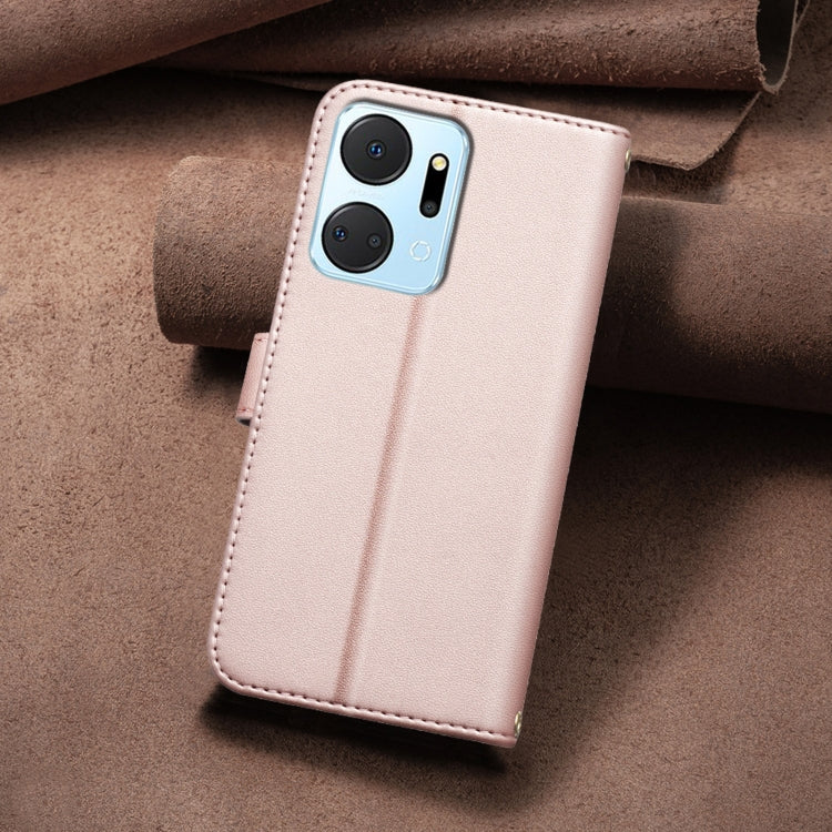 For Honor X7a Square Texture Leather Phone Case