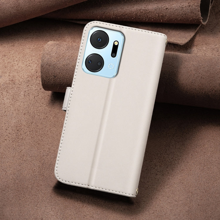 For Honor X7a Square Texture Leather Phone Case