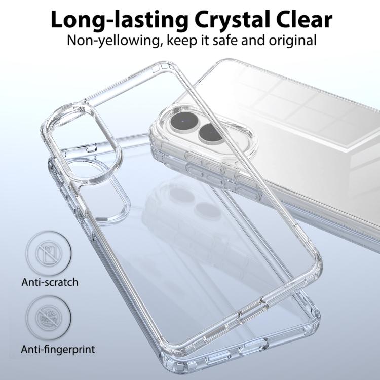 For Samsung Galaxy S25 Edge 5G Scratchproof Acrylic TPU Phone Case - Transparent