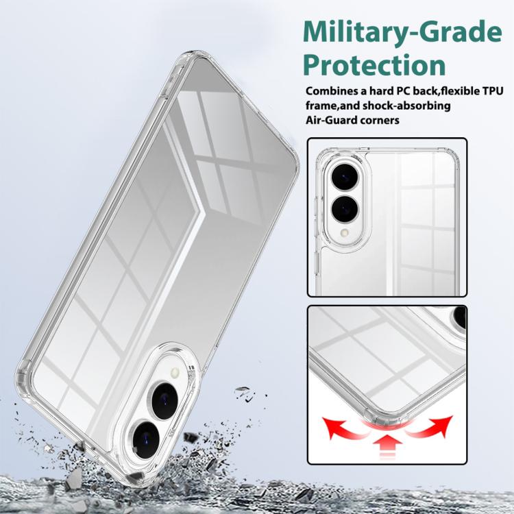 For Samsung Galaxy S25 Edge 5G Scratchproof Acrylic TPU Phone Case - Transparent
