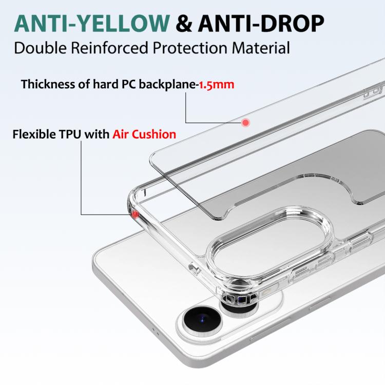 For Samsung Galaxy S25 Edge 5G Scratchproof Acrylic TPU Phone Case - Transparent