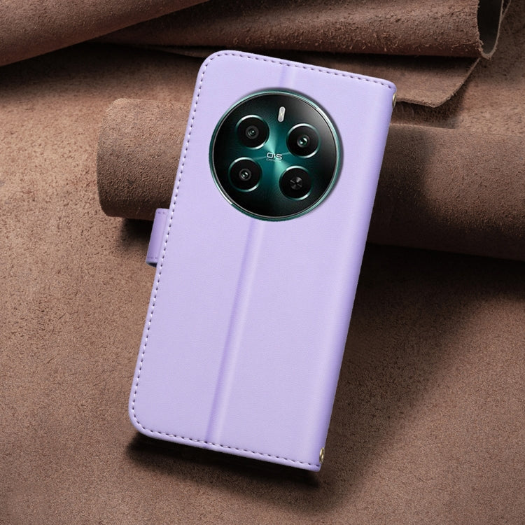 For Realme 12+ 5G Square Texture Leather Phone Case