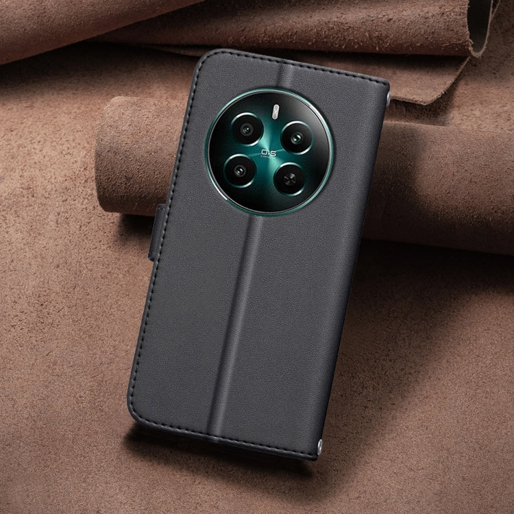 For Realme 12+ 5G Square Texture Leather Phone Case