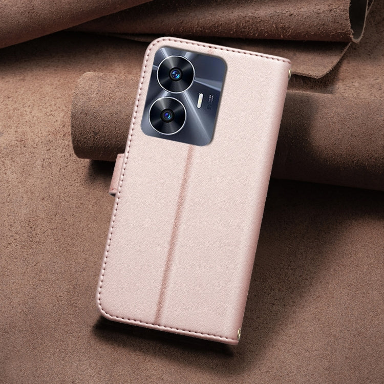 For Realme C55 Square Texture Leather Phone Case