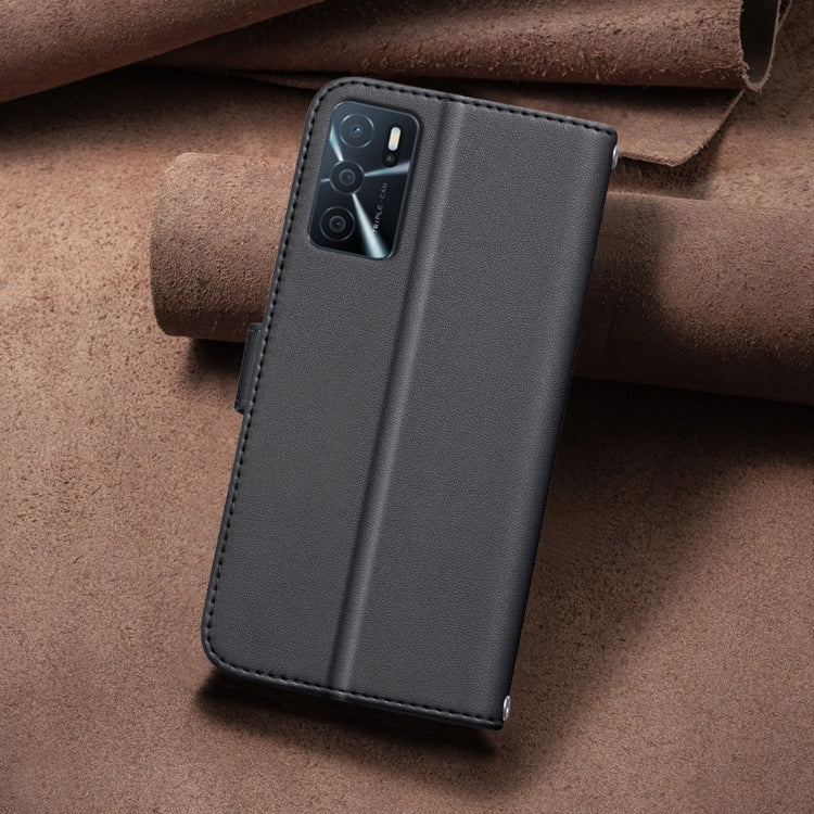 For OPPO A16 / A16s / A54s / A55 / A54 Square Texture Leather Phone Case