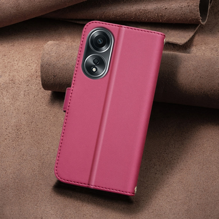 For OPPO A58 4G Square Texture Leather Phone Case