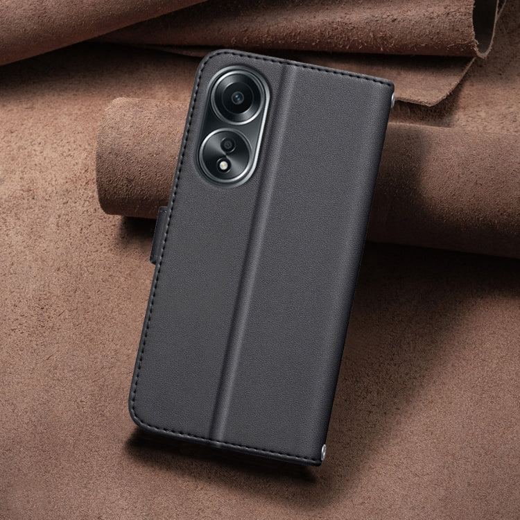 For OPPO A58 4G Square Texture Leather Phone Case