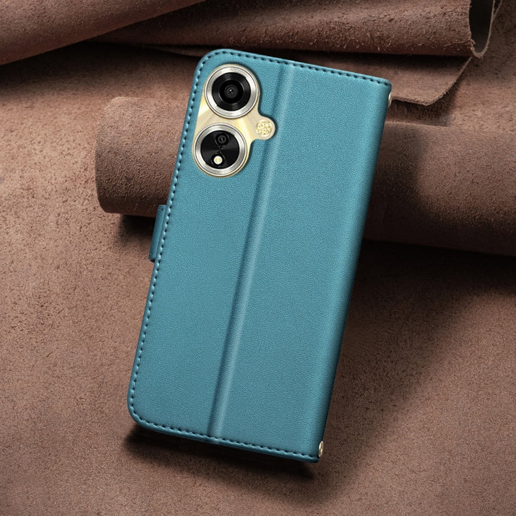 For OPPO A59 5G Square Texture Leather Phone Case