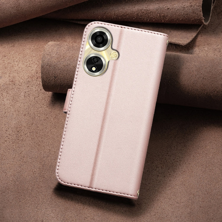 For OPPO A59 5G Square Texture Leather Phone Case