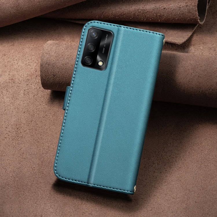 For OPPO A74 4G / F19 4G Square Texture Leather Phone Case