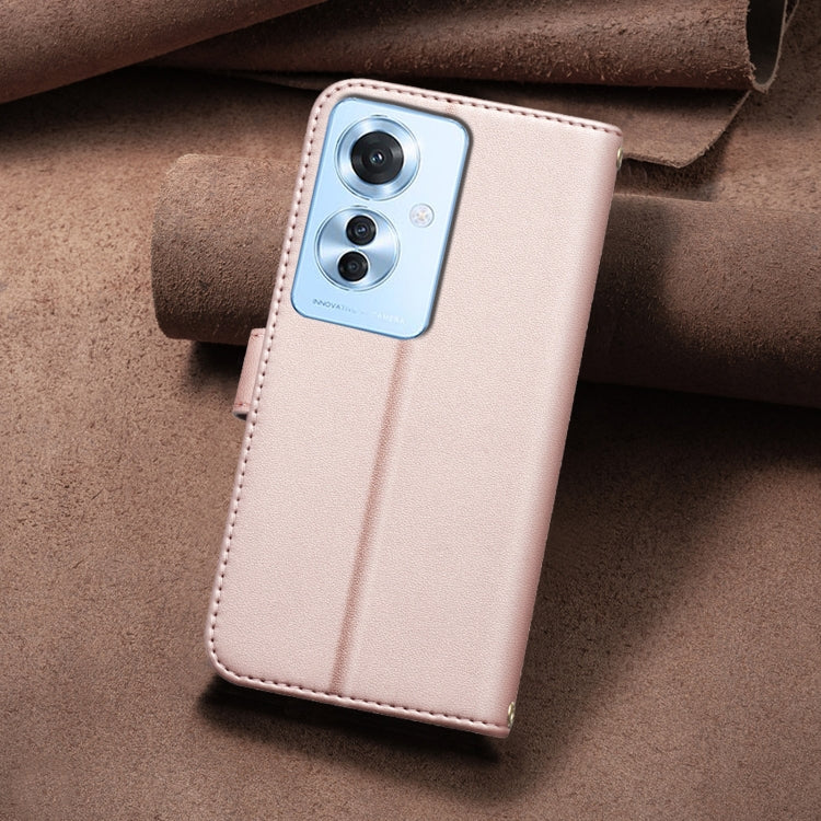 For OPPO Reno11 F 5G Square Texture Leather Phone Case