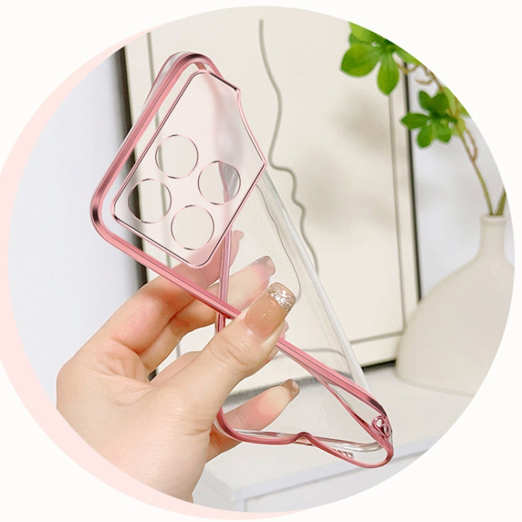 For Redmi K70E Plated Gradient Glitter Butterfly Holder TPU Phone Case
