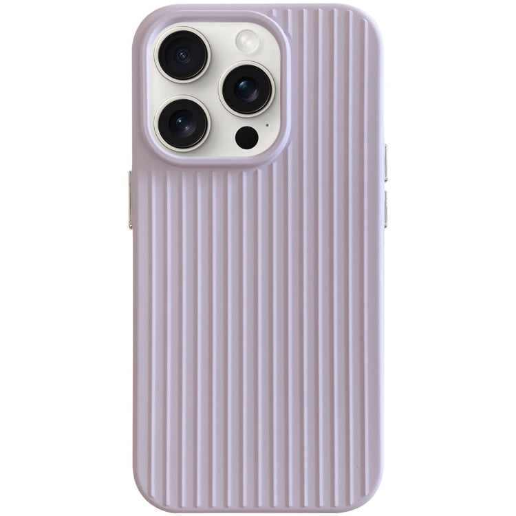 For iPhone 15 Pro Macaroon Tile Stripe TPU Hybrid PC Phone Case