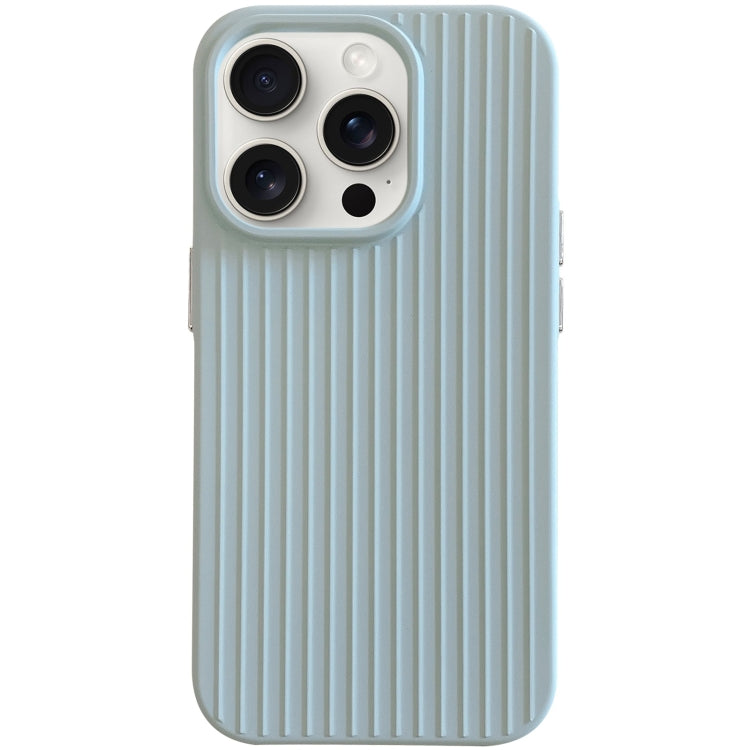 For iPhone 15 Pro Macaroon Tile Stripe TPU Hybrid PC Phone Case