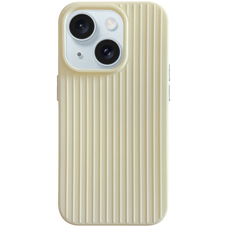 For iPhone 15 Macaroon Tile Stripe TPU Hybrid PC Phone Case