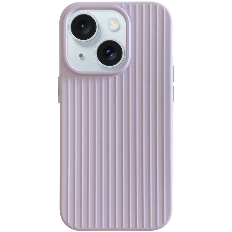 For iPhone 15 Macaroon Tile Stripe TPU Hybrid PC Phone Case