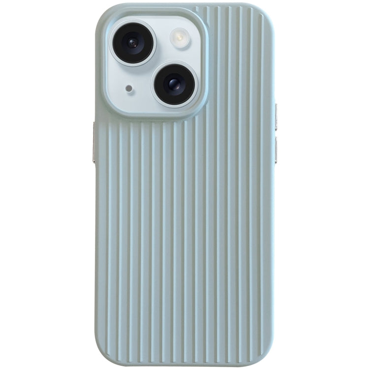 For iPhone 15 Macaroon Tile Stripe TPU Hybrid PC Phone Case