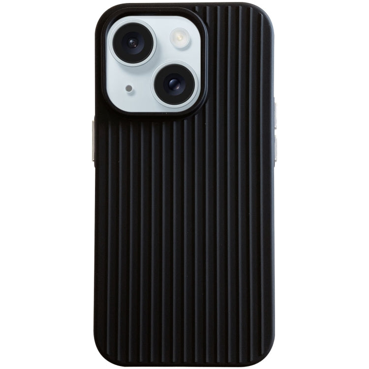 For iPhone 15 Macaroon Tile Stripe TPU Hybrid PC Phone Case